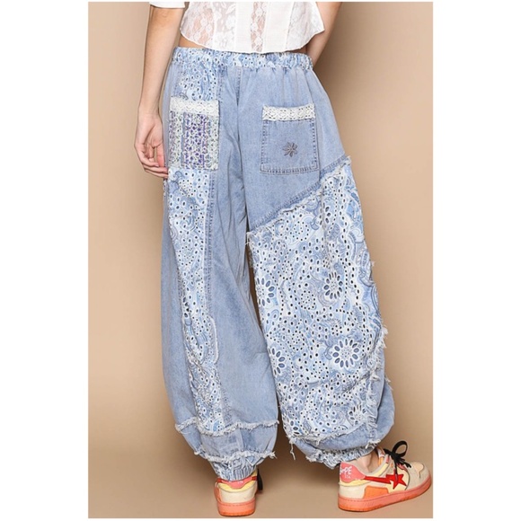 Bohemian Patchwork Blue Jeans - Picture 5 of 5